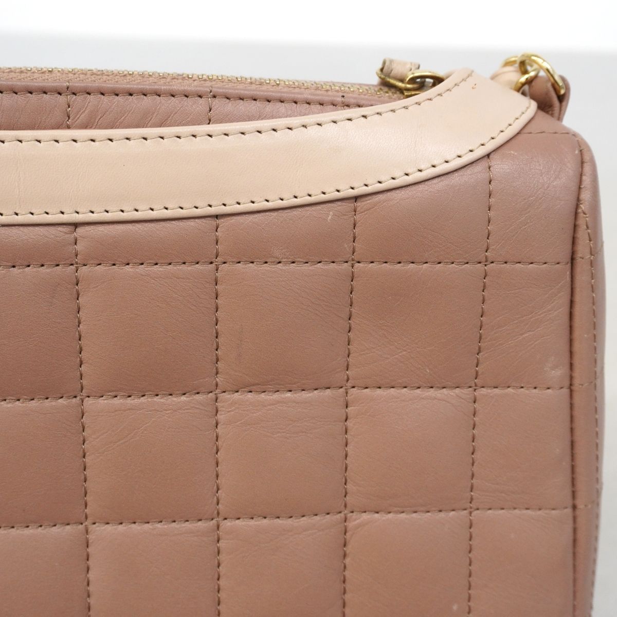 Chanel Shoulder Bag Girl Lambskin Pink Beige Gold — view 7