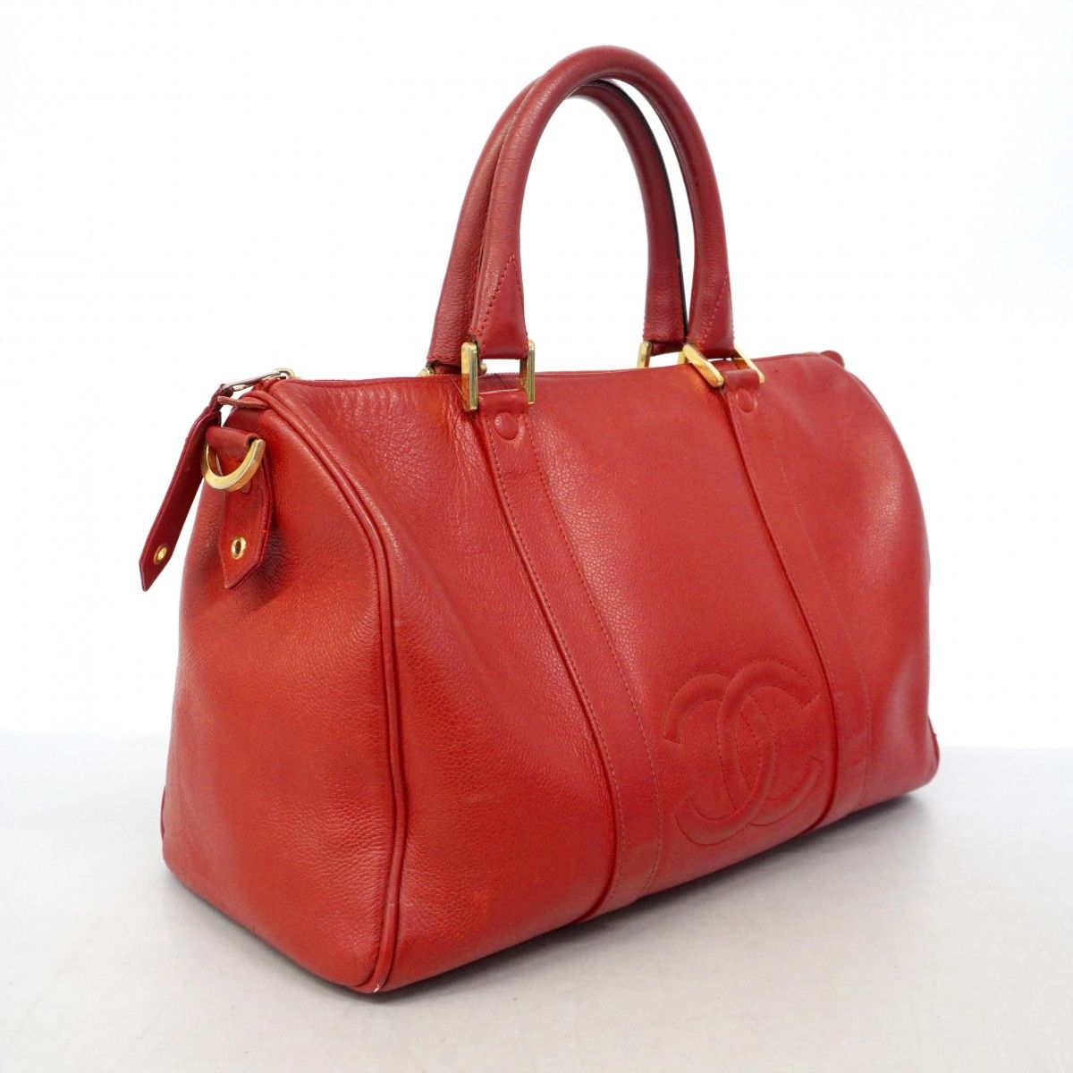 Chanel Handbag Caviar Leather Red Gold — view 2