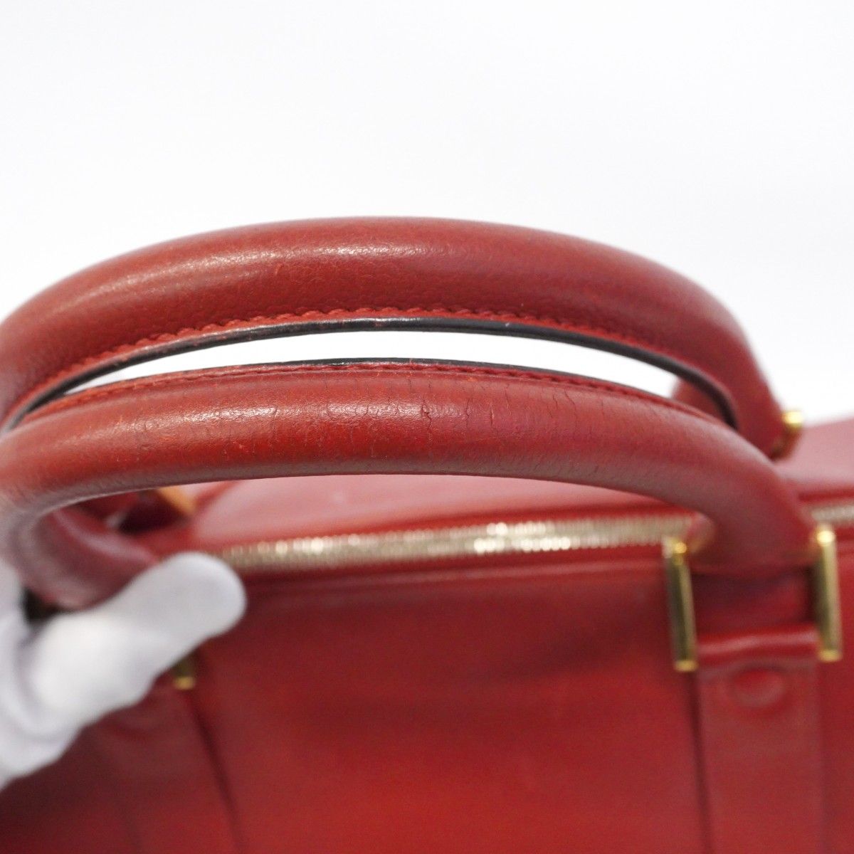 Chanel Handbag Caviar Leather Red Gold — view 7
