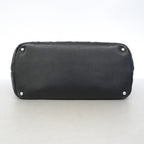 Chanel Chain Tote Quilted Caviar Leather Black Silver — view 3
