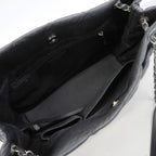 Chanel Chain Tote Quilted Caviar Leather Black Silver — view 4