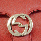 Gucci Handbag Interlocking Leather Red Champagne Gold 2-Way — view 8
