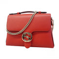 Gucci Handbag Interlocking Leather Red Champagne Gold 2-Way
