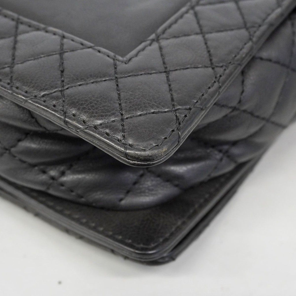 Chanel Shoulder Bag Boy Calf Black Silver — view 6