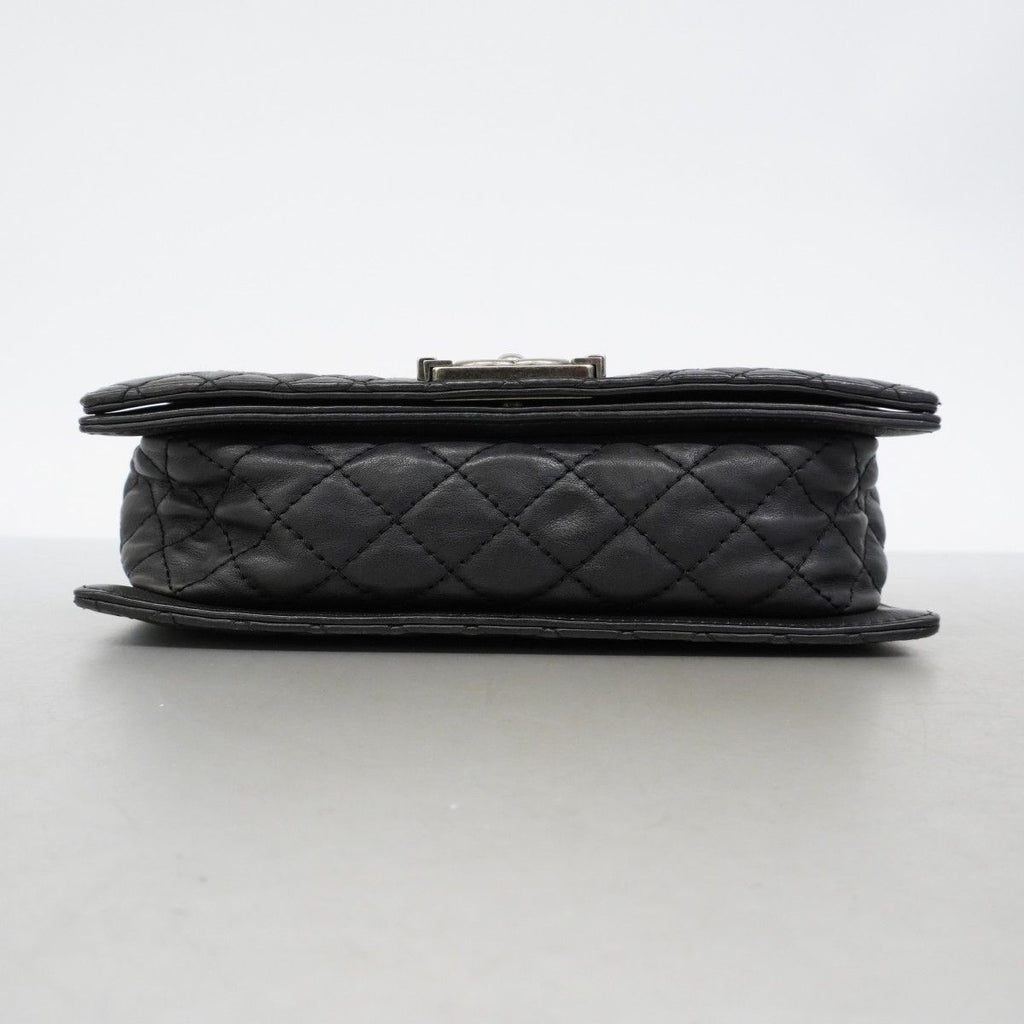 Chanel Shoulder Bag Boy Calf Black Silver — view 3