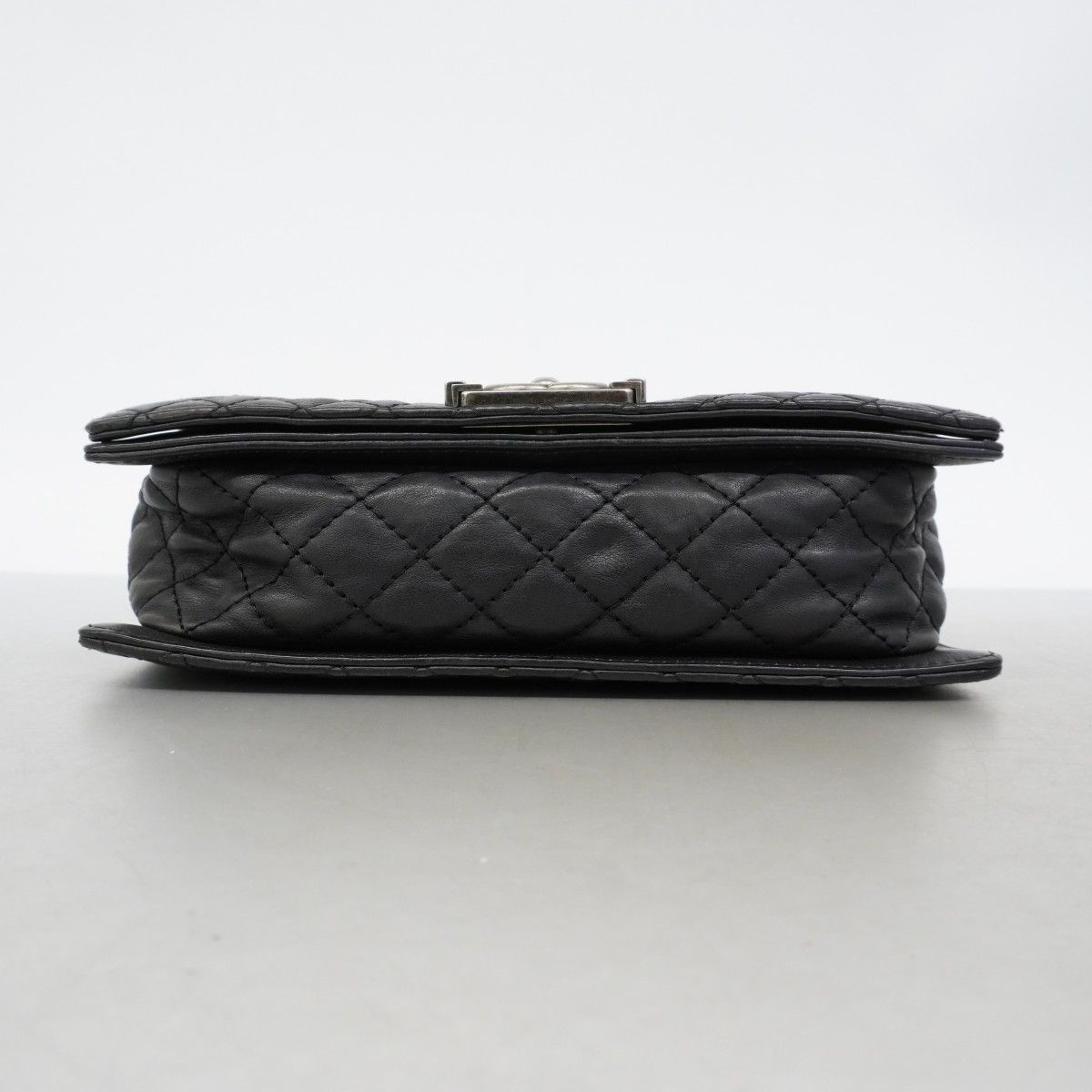 Chanel Shoulder Bag Boy Calf Black Silver — view 3