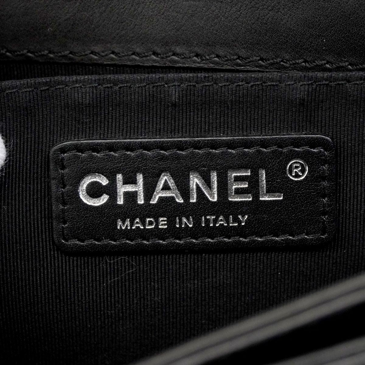 Chanel Shoulder Bag Boy Calf Black Silver — view 5