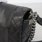 Chanel Shoulder Bag Boy Calf Black Silver — view 7