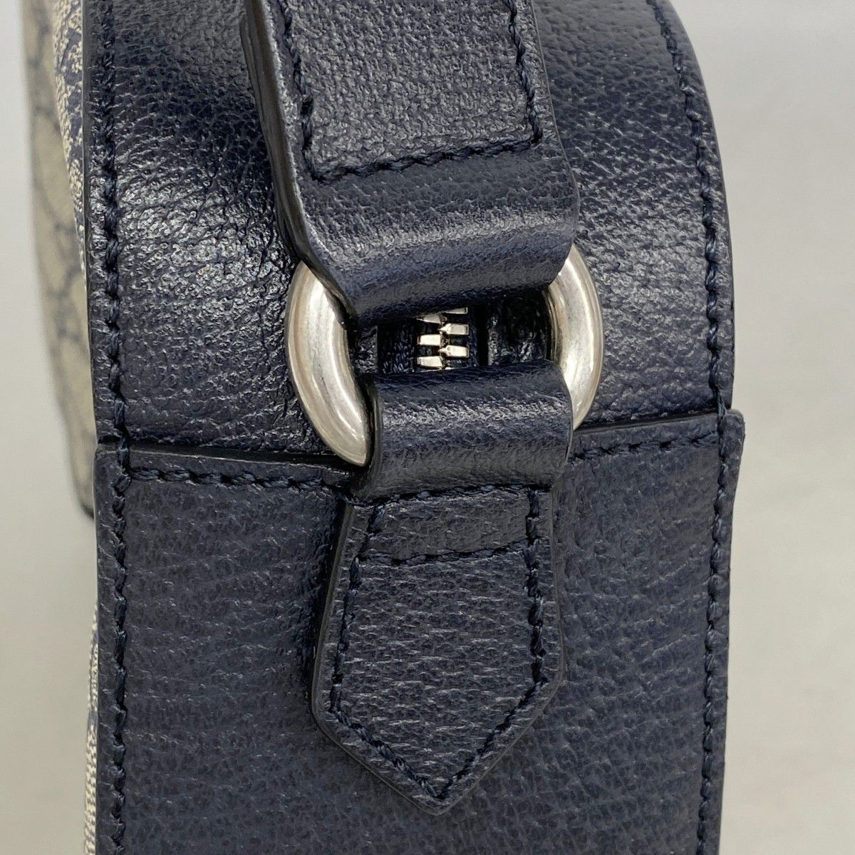 Gucci Shoulder Bag Ophidia Leather Navy Silver — view 7