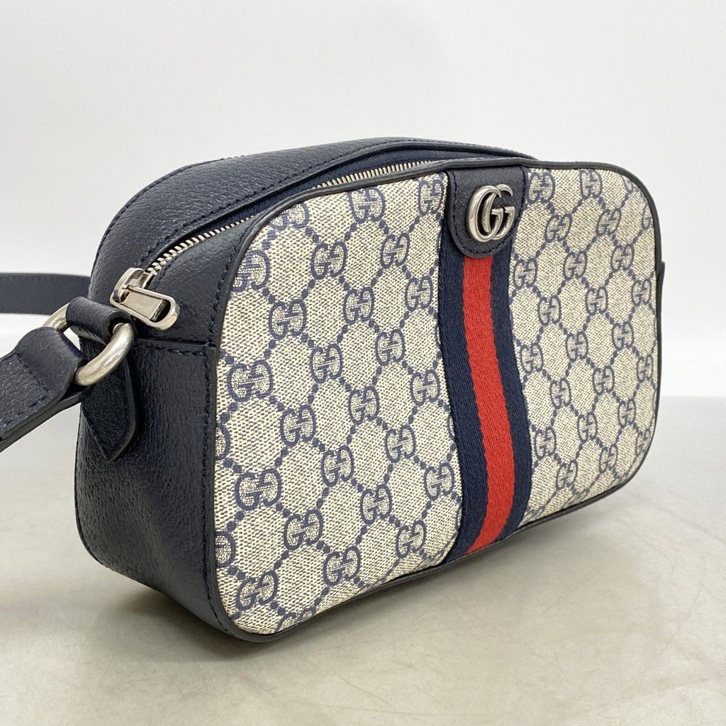 Gucci Shoulder Bag Ophidia Leather Navy Silver — view 2