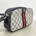 Gucci Shoulder Bag Ophidia Leather Navy Silver — view 2