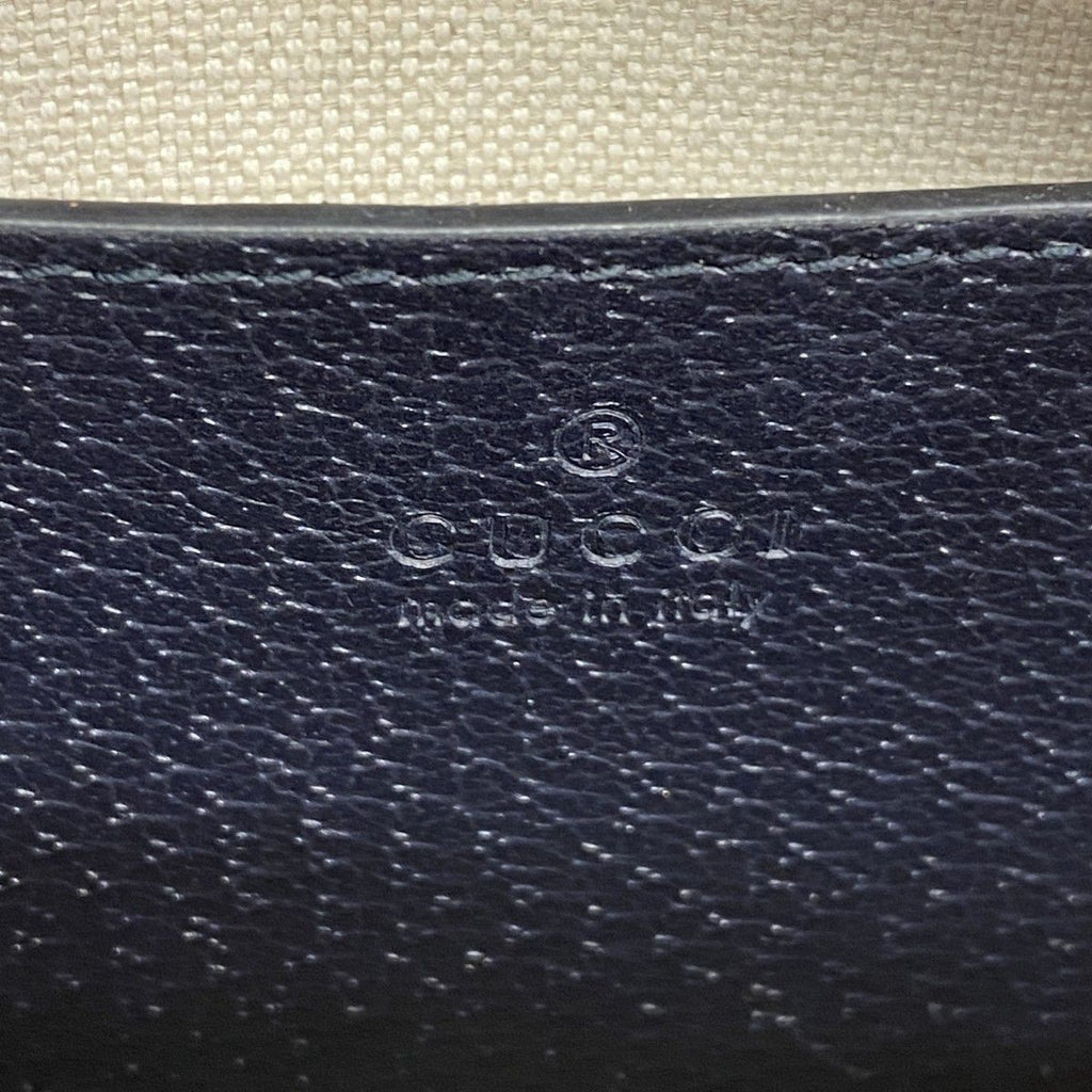 Gucci Shoulder Bag Ophidia Leather Navy Silver — view 5