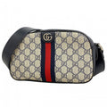 Gucci Shoulder Bag Ophidia Leather Navy Silver