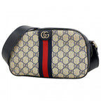 Gucci Shoulder Bag Ophidia Leather Navy Silver