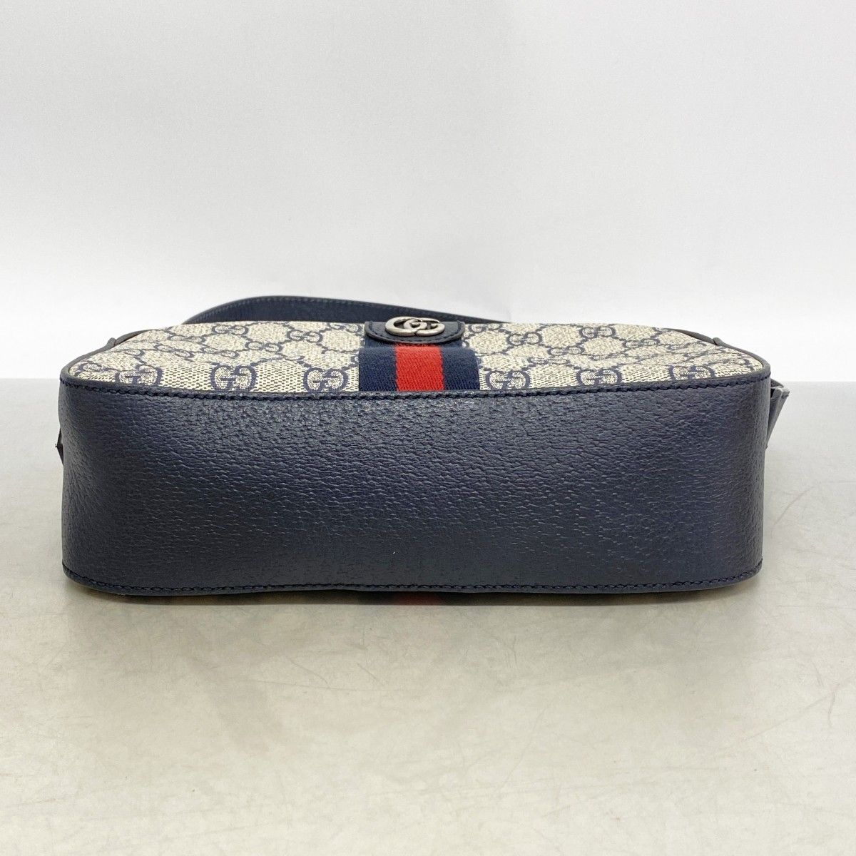 Gucci Shoulder Bag Ophidia Leather Navy Silver — view 3
