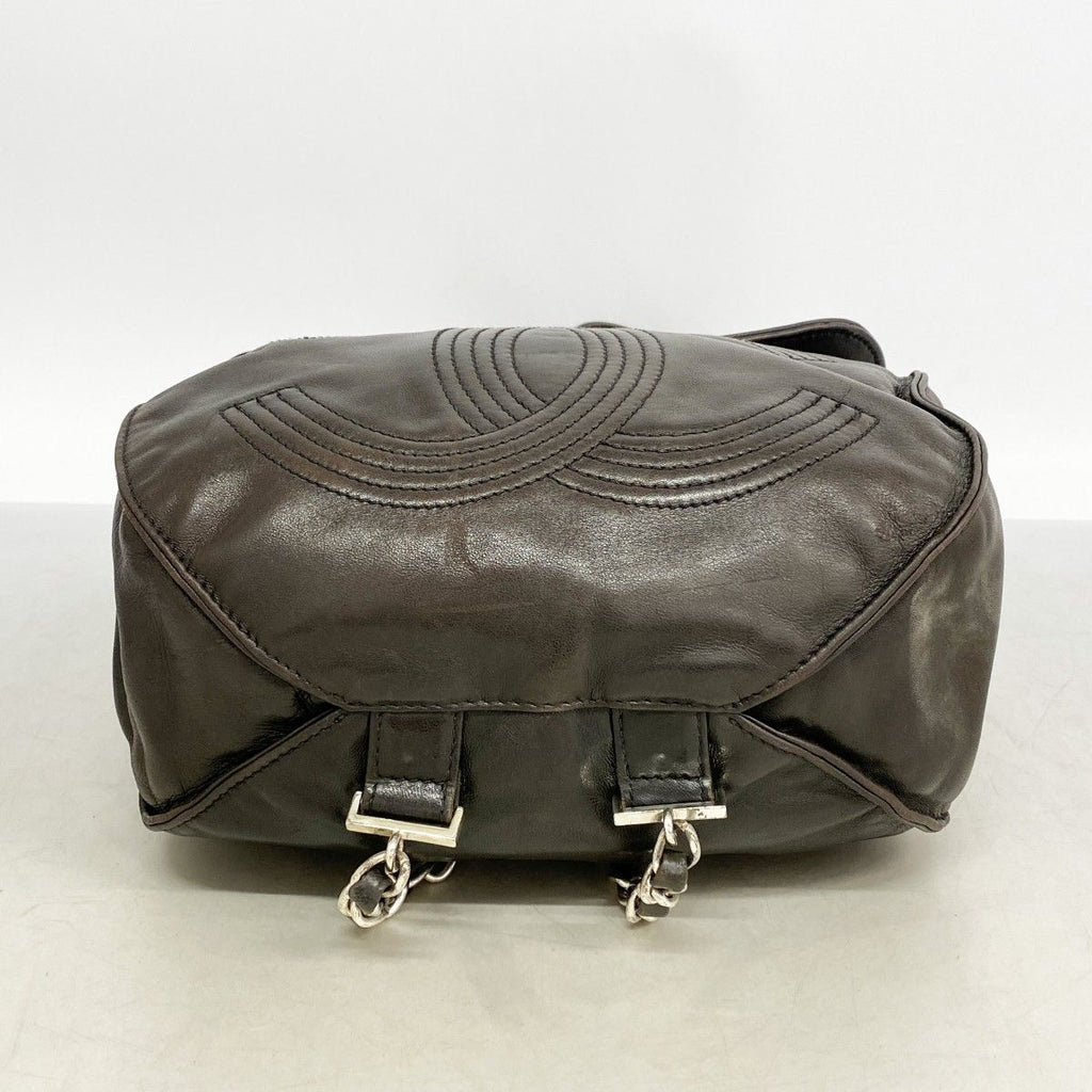 Chanel Backpack Lambskin Black Silver — view 3