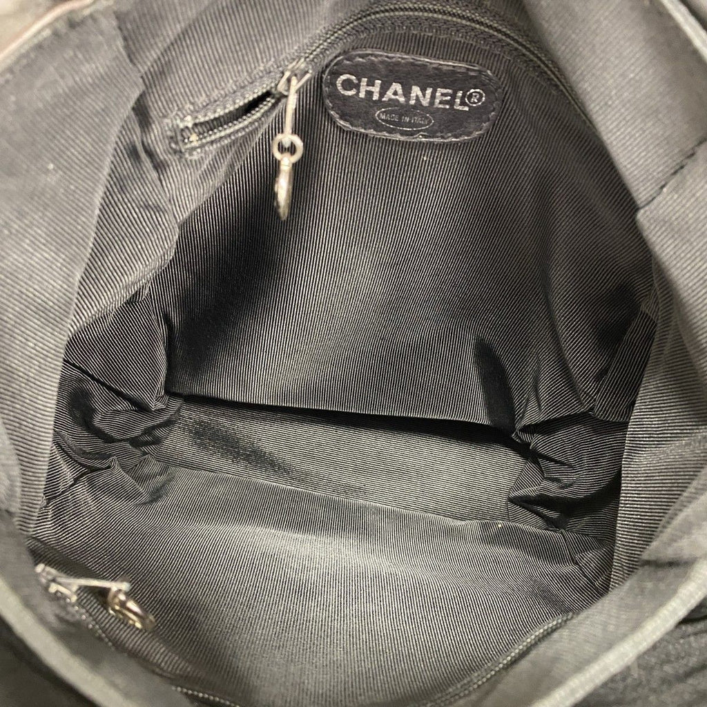 Chanel Backpack Lambskin Black Silver — view 4