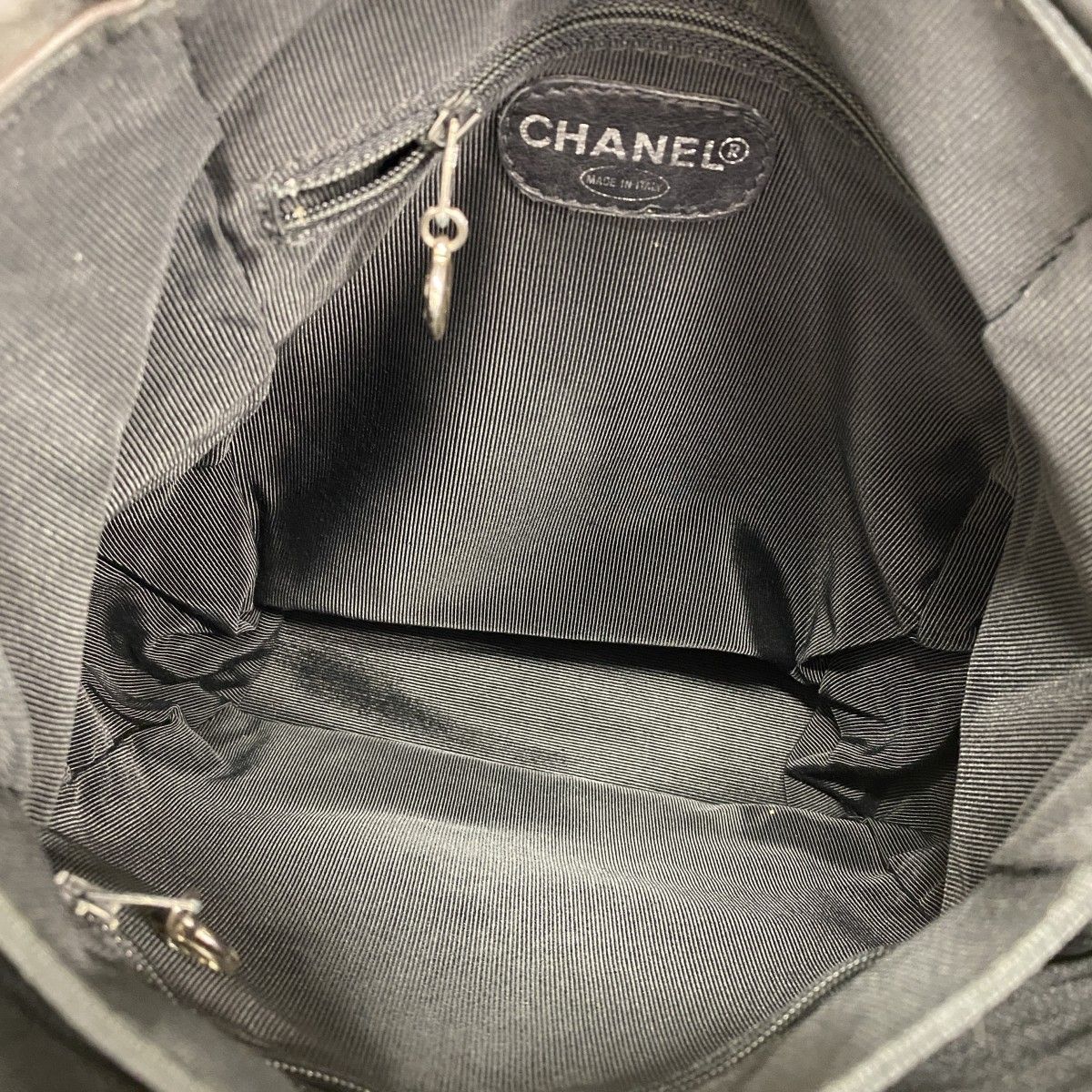 Chanel Backpack Lambskin Black Silver — view 4