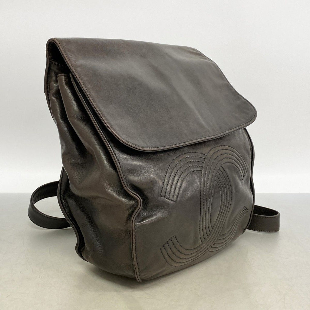 Chanel Backpack Lambskin Black Silver — view 2