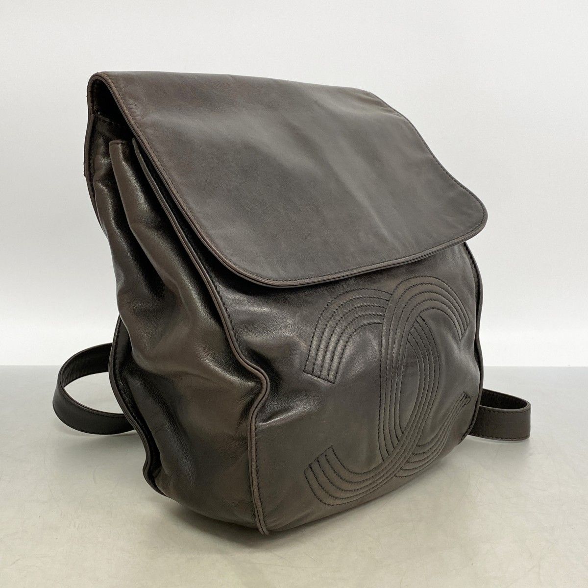 Chanel Backpack Lambskin Black Silver — view 2