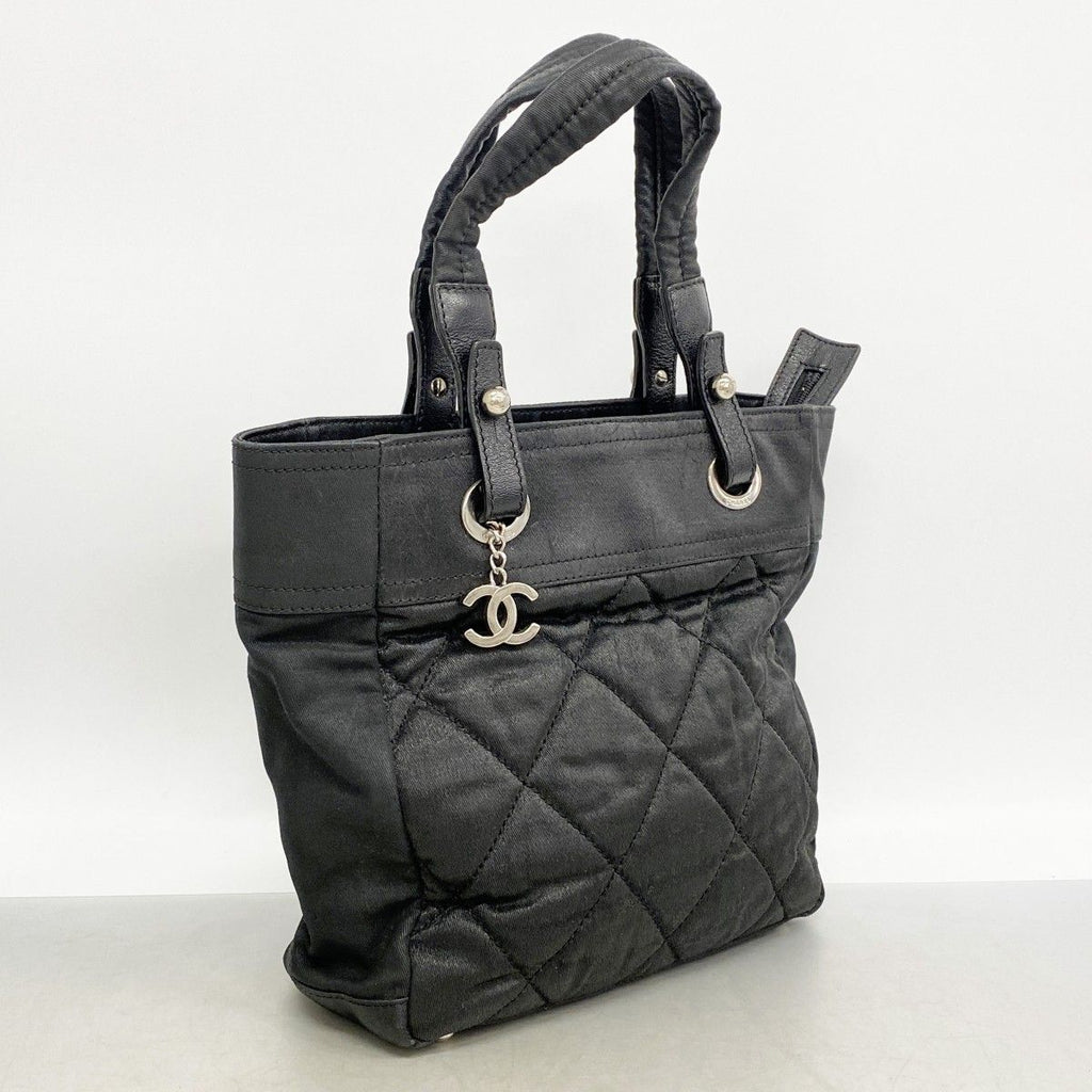 Chanel Tote Paris Biarritz Canvas Black Silver — view 2