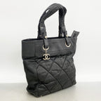 Chanel Tote Paris Biarritz Canvas Black Silver — view 2
