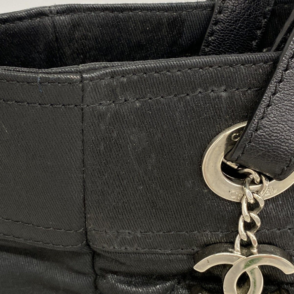 Chanel Tote Paris Biarritz Canvas Black Silver — view 8