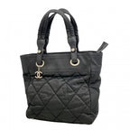 Chanel Tote Paris Biarritz Canvas Black Silver