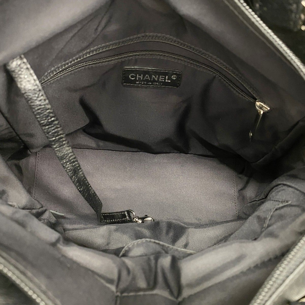 Chanel Tote Paris Biarritz Canvas Black Silver — view 4