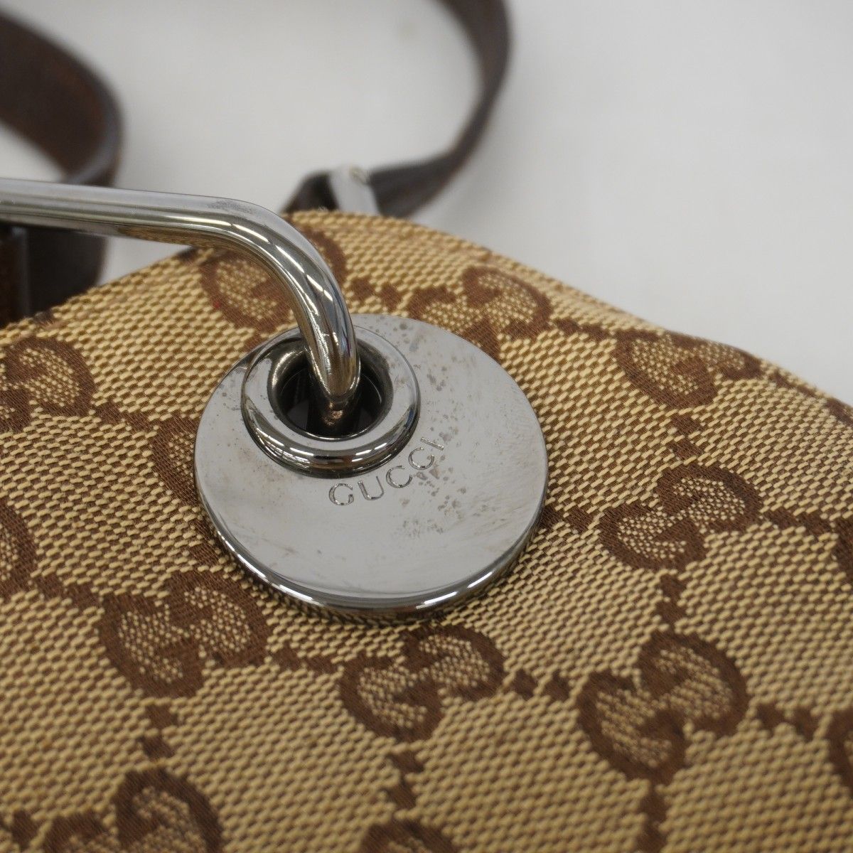 Gucci Shoulder Bag GG Canvas Brown Silver — view 8
