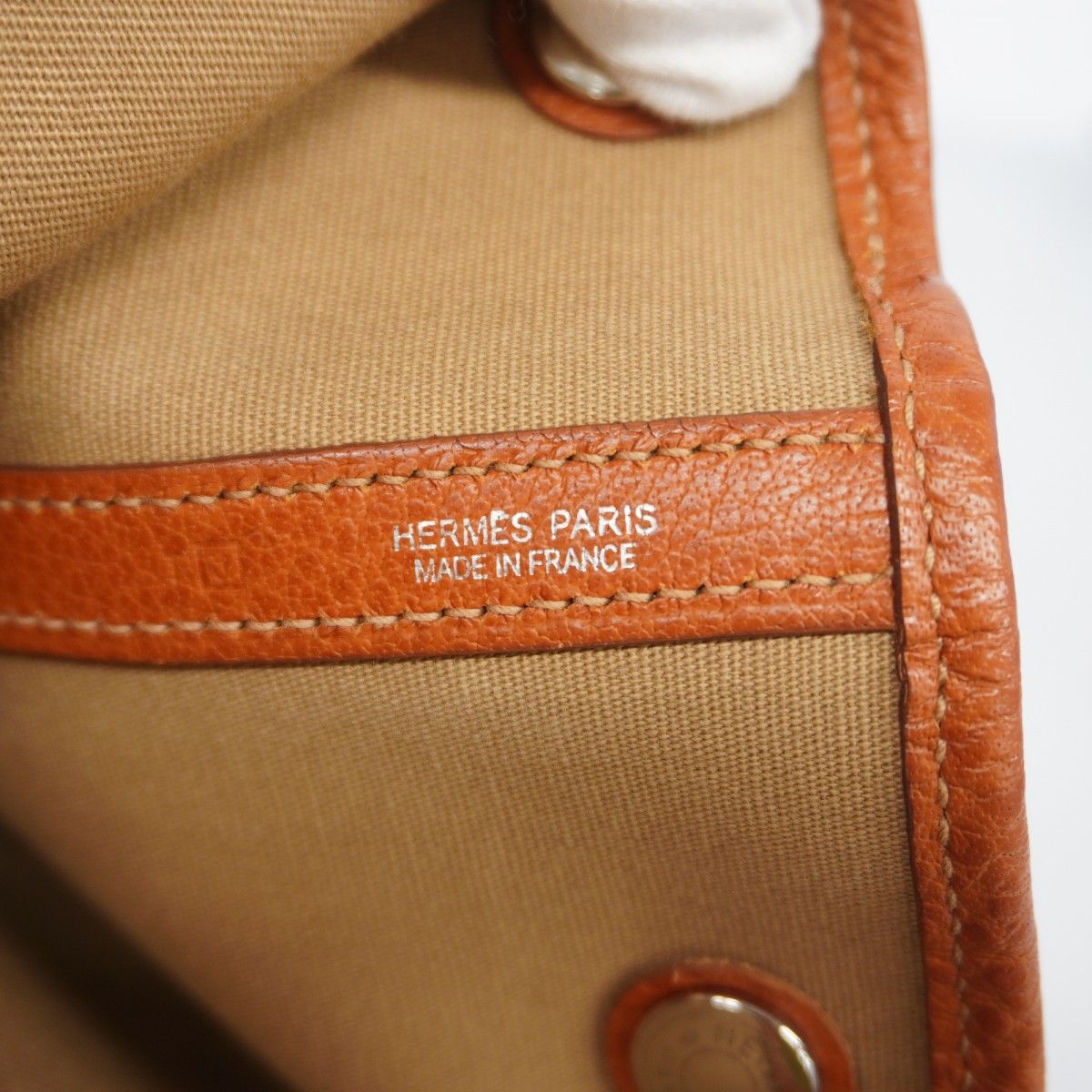 Hermes Tote Garden Party PM Toile Officier Orange Silver — view 5