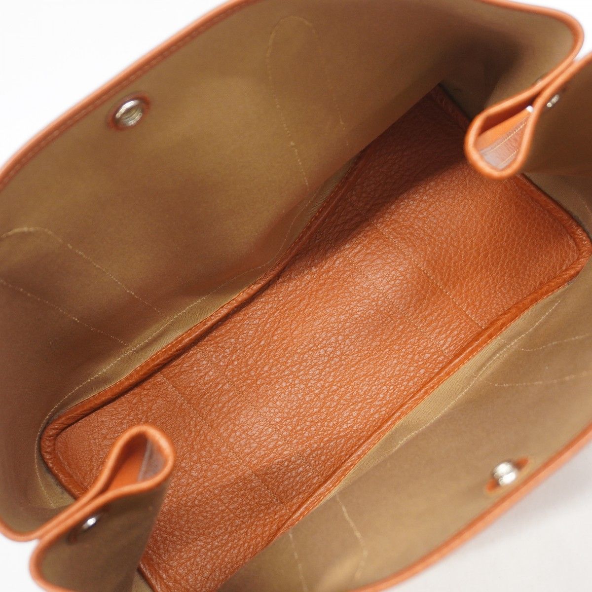 Hermes Tote Garden Party PM Toile Officier Orange Silver — view 4