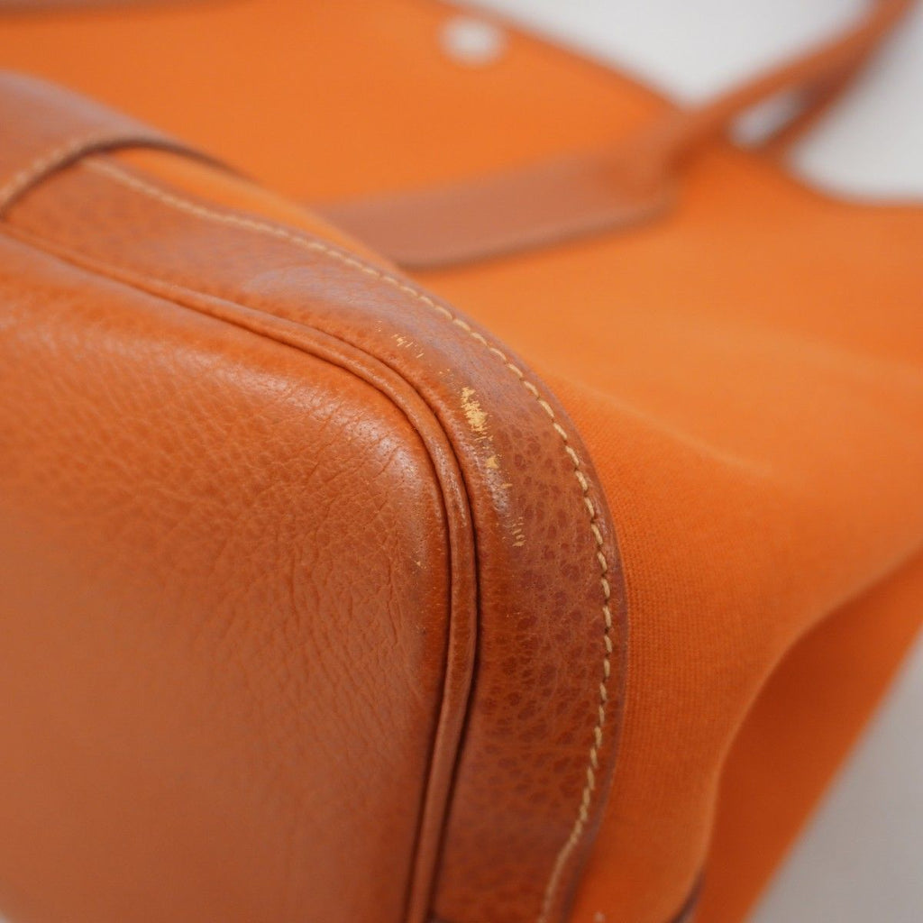 Hermes Tote Garden Party PM Toile Officier Orange Silver — view 6