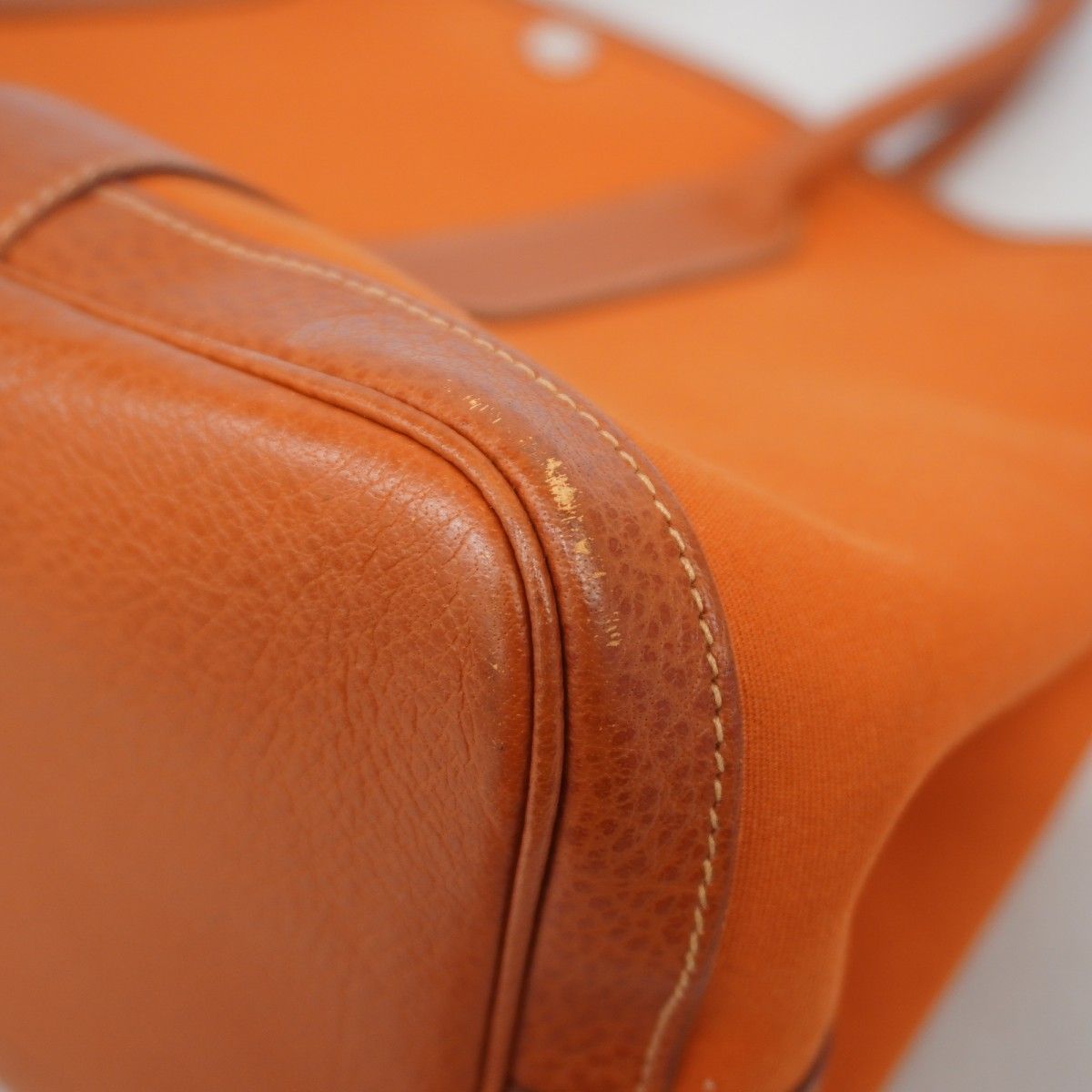 Hermes Tote Garden Party PM Toile Officier Orange Silver — view 6