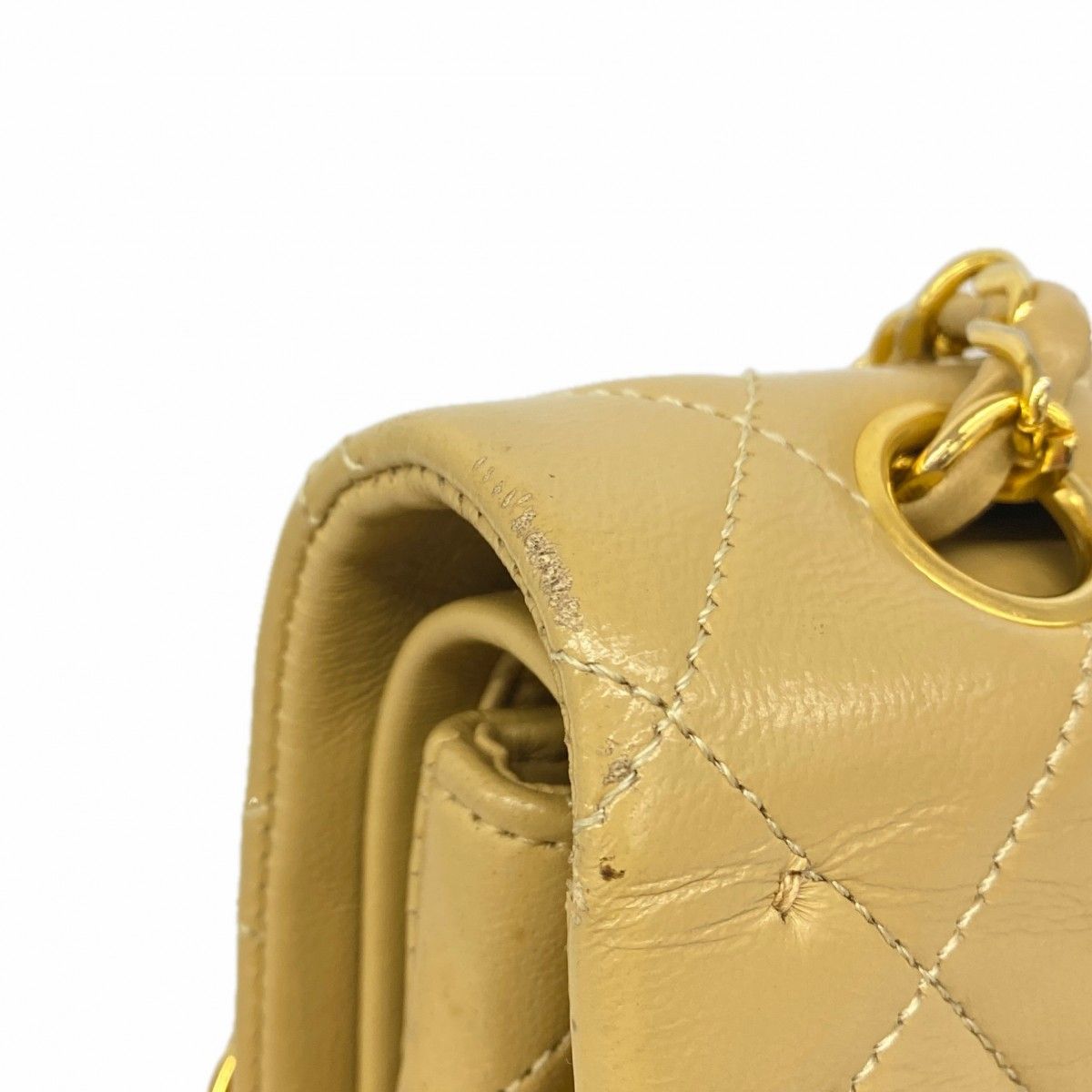 Chanel Shoulder Bag Quilted Lambskin Beige Gold — view 7