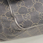 Gucci Shoulder Bag Denim Brown Silver — view 8