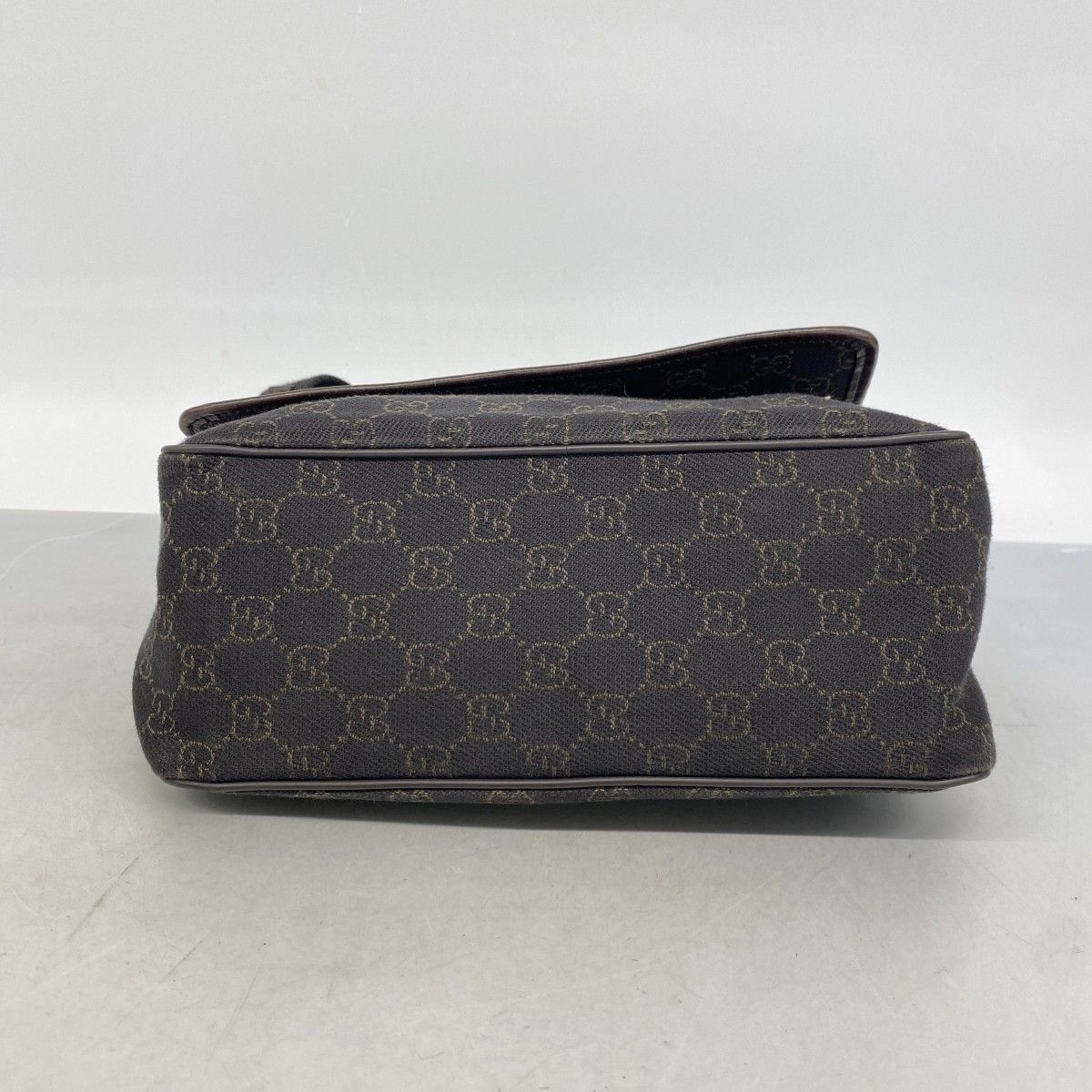 Gucci Shoulder Bag Denim Brown Silver — view 3