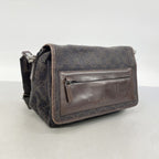Gucci Shoulder Bag Denim Brown Silver — view 2