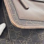 Gucci Shoulder Bag Denim Brown Silver — view 6