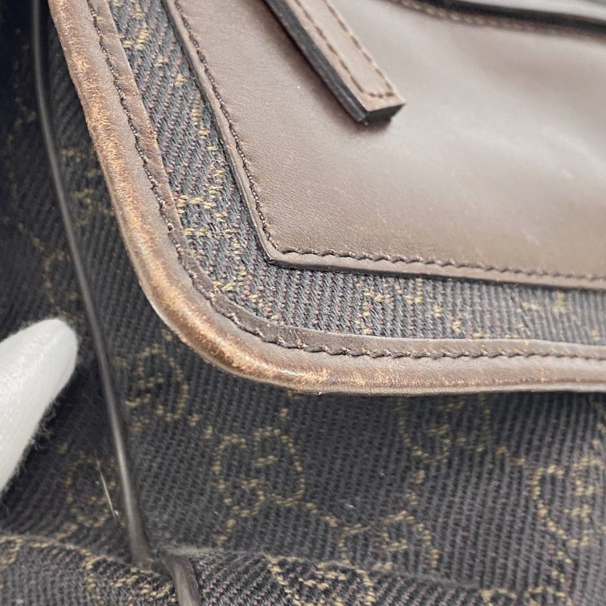 Gucci Shoulder Bag Denim Brown Silver — view 6