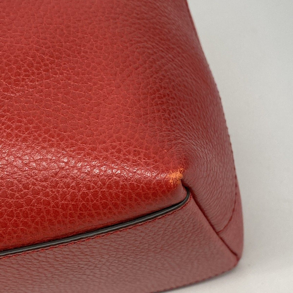 Gucci Tote Bamboo Leather Red Gold 2-Way — view 6
