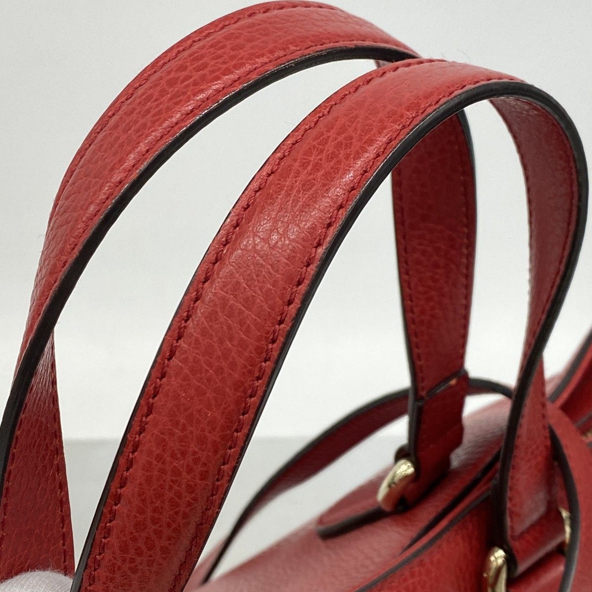 Gucci Tote Bamboo Leather Red Gold 2-Way — view 8