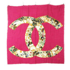 Chanel Shawl CC Logo Large Format Fringe Shaw Purple Scarf