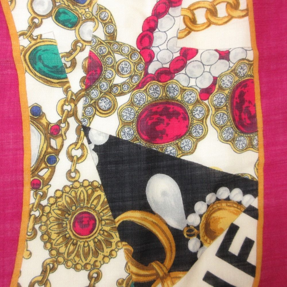 Chanel Shawl CC Logo Large Format Fringe Shaw Purple Scarf — view 7