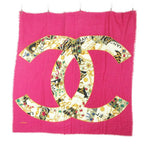 Chanel Shawl CC Logo Large Format Fringe Shaw Purple Scarf — view 2
