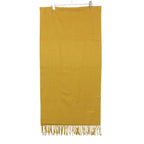 Chanel Scarf Logo Embroidery Fringe Large Format Yellow