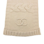 Chanel Scarf CC Logo Cashmere Knit Manknit White Sweater — view 5