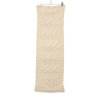 Chanel Scarf CC Logo Cashmere Knit Manknit White Sweater