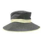 Hermes Hat Linen Leather Piping Bakeha Bucket Hat Paneled Gray — view 4