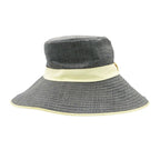 Hermes Hat Linen Leather Piping Bakeha Bucket Hat Paneled Gray — view 2